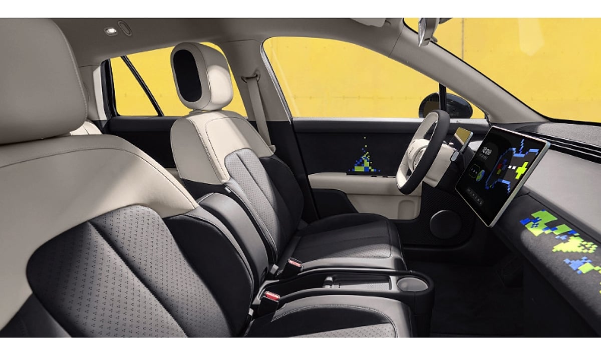 Minimalist interior of a Firefly electric car