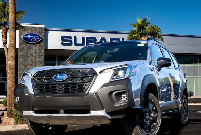 2024 Subaru Forester sitting on dealer's lot