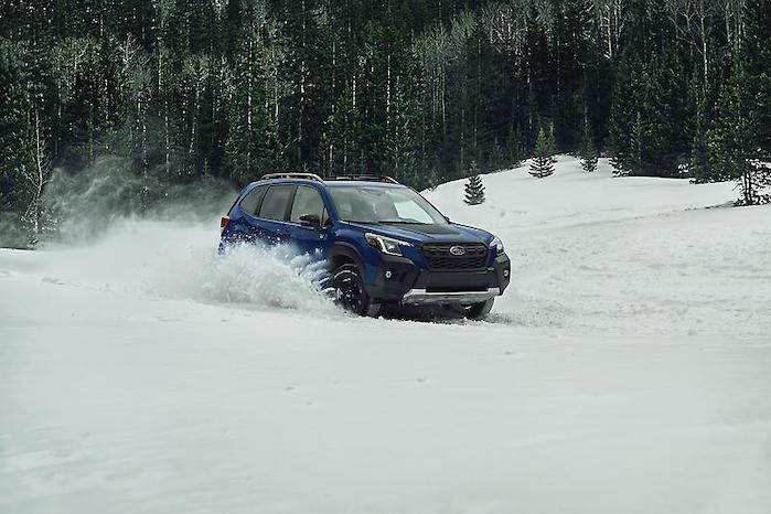2024 Subaru Forester driving in snow