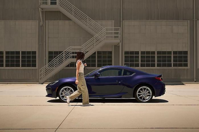 2025 Subaru BRZ Series.Purple with a girl