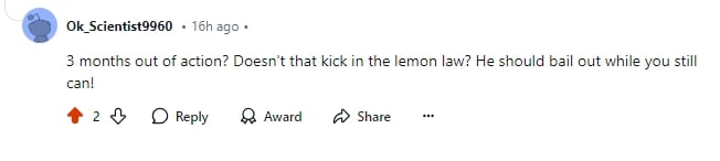 Question About Tesla and Lemon Laws