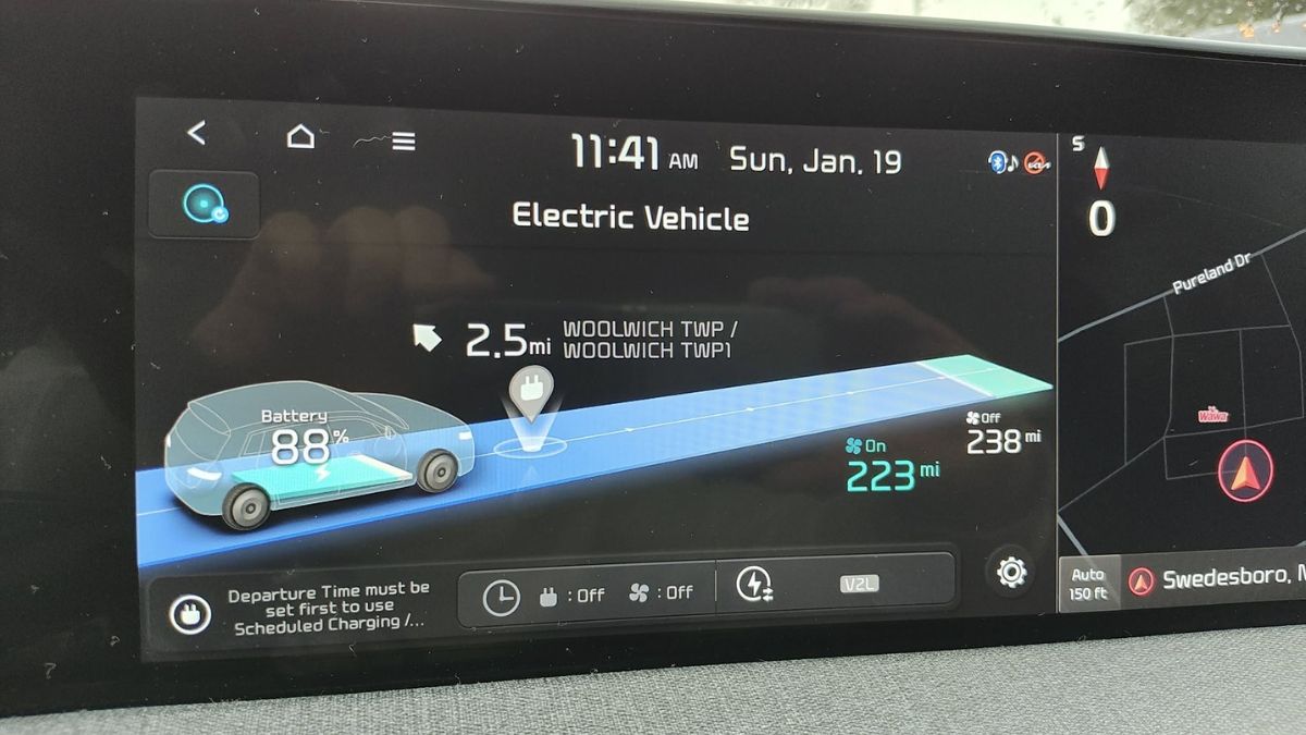 Kia EV6's battery performance and range in cold winter snowy conditions