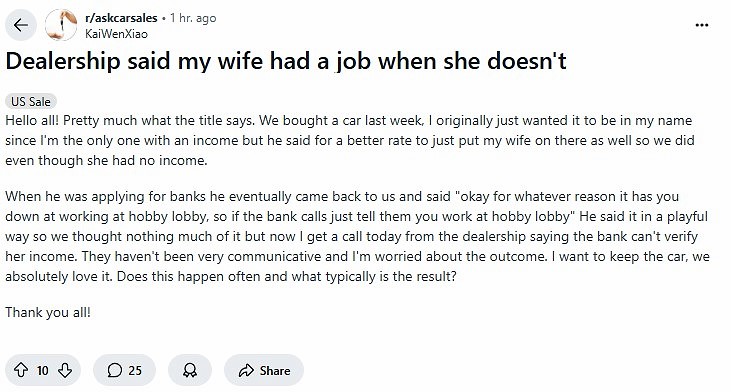 Car Deal Involves Fraud Admission