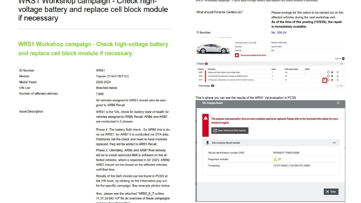 2020-2024 Porsche Taycan battery state of health check