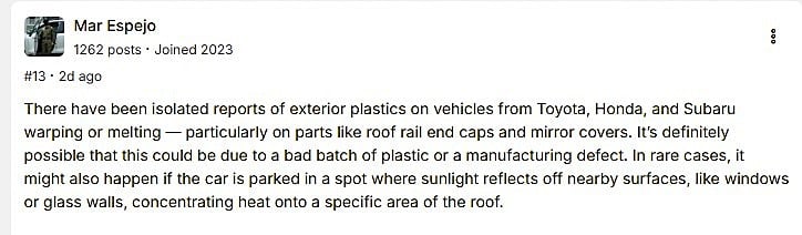 Subaru and Honda Have Solar Convergence Melting Problem Too