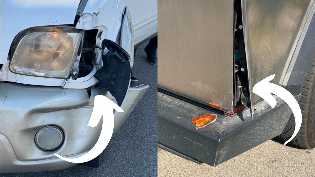 A Tesla Cybertruck Owner Says His Wife Wants Her Own Cybertruck After She Was Involved in an Accident as a Passenger in His Truck – He Adds, “The Toyota Clipped Us From Behind but My Wife & I Barely Felt It”