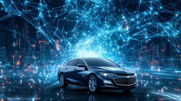 A car parked in front of a city</p>
<p>AI-generated content may be incorrect.