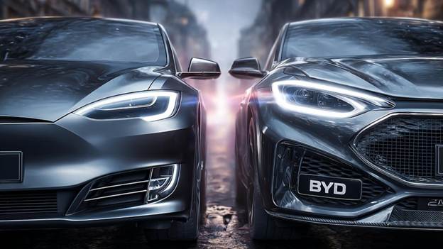 Two cars on a street</p>
<p>AI-generated content may be incorrect.