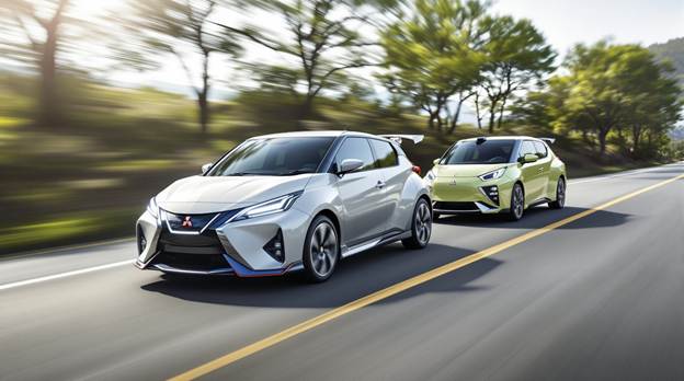 A couple of cars driving on a road</p>
<p>AI-generated content may be incorrect.