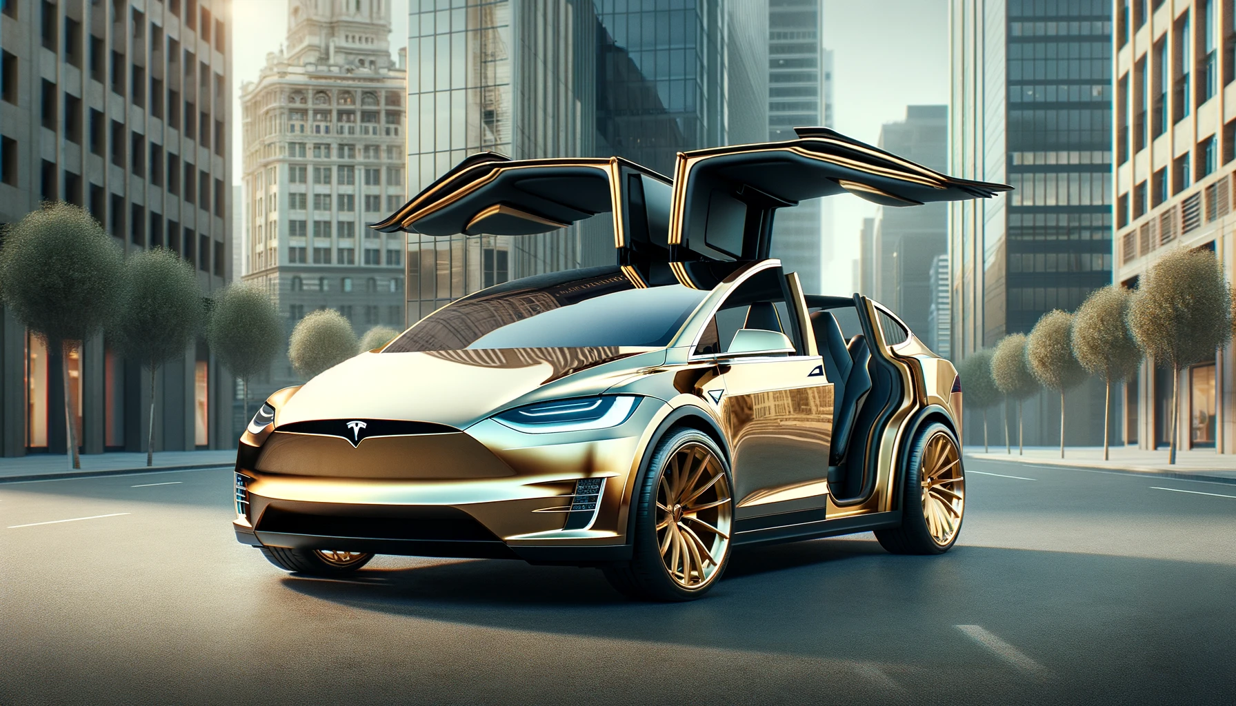 Model X gold gloss wrap