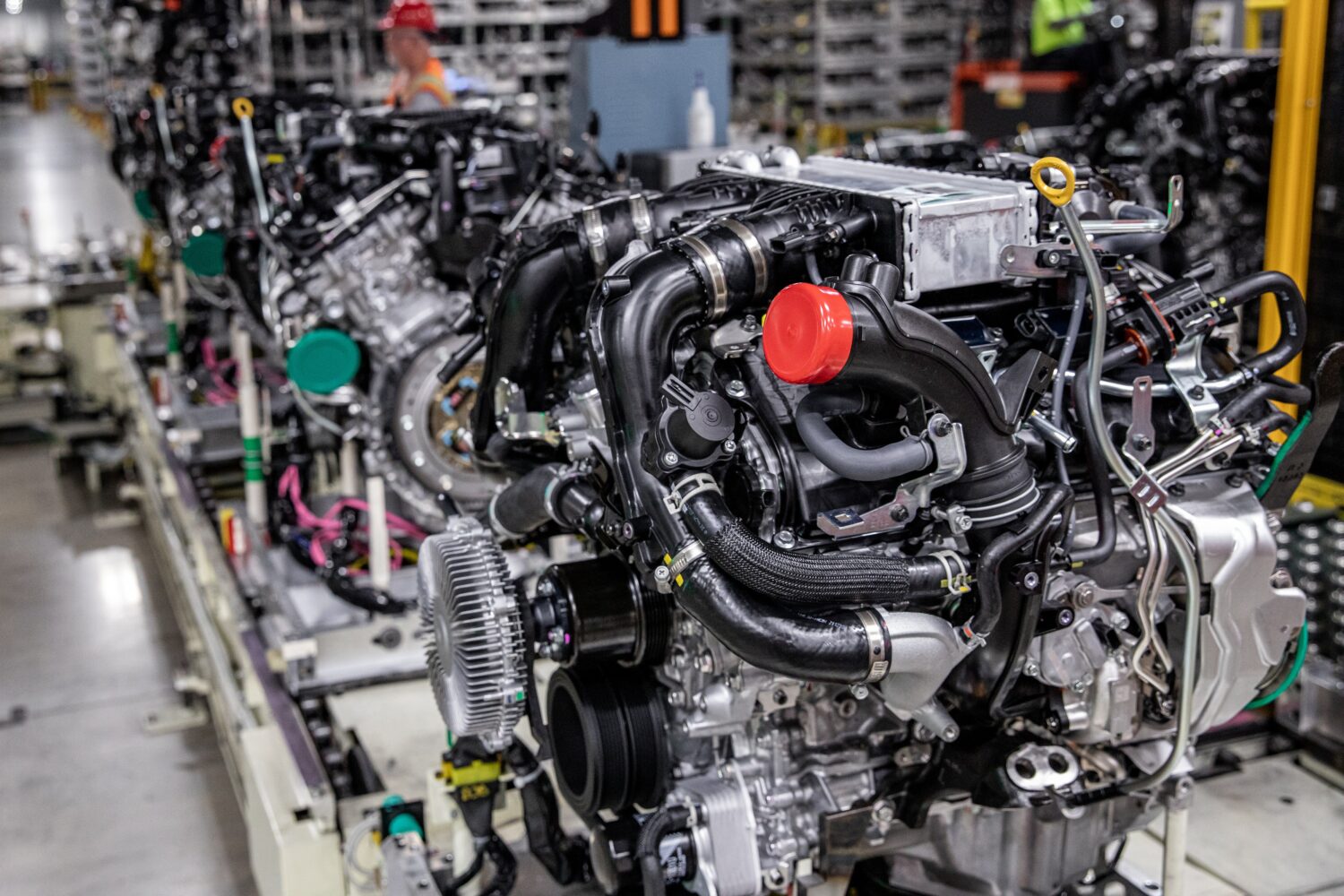 Image shows engines built in Toyota's Alabama plant, MTMUS.