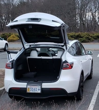 Tesla Model Y with dealer plate