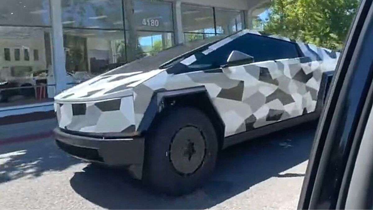 New Tesla Cybertruck Is Driving With Never-Before-Seen Aero Wheel Covers