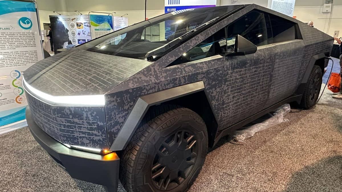 This Cybertruck Is Covered With Flexible Solar Panels at CES, and It's Incredible