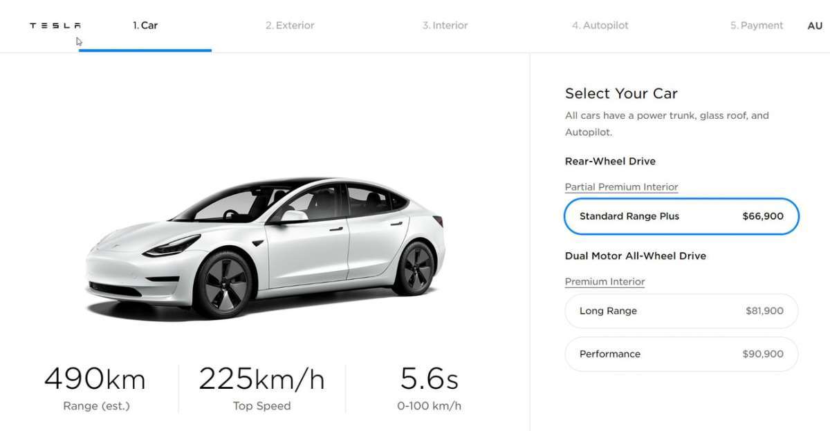 Tesla model store with price