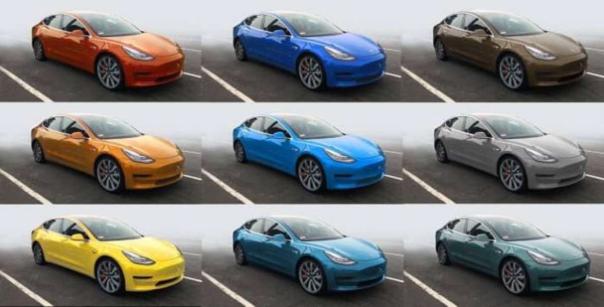 Tesla Model 3 Colour Guide
