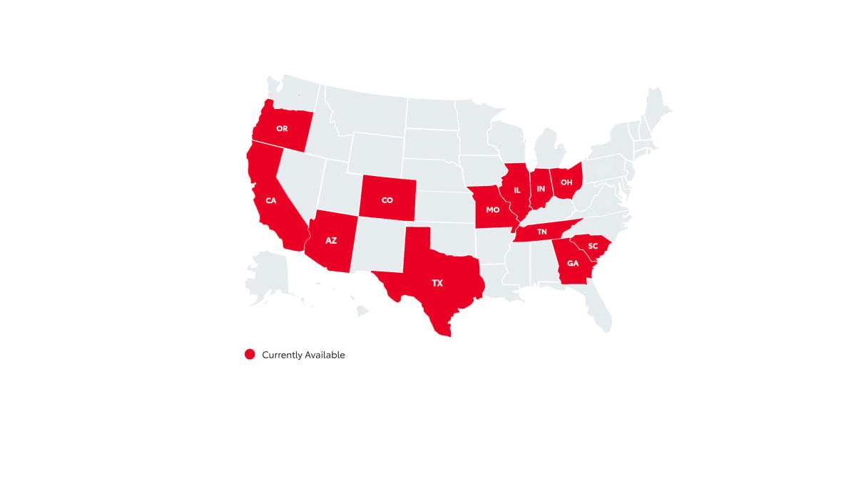 Toyota Auto Insurance map