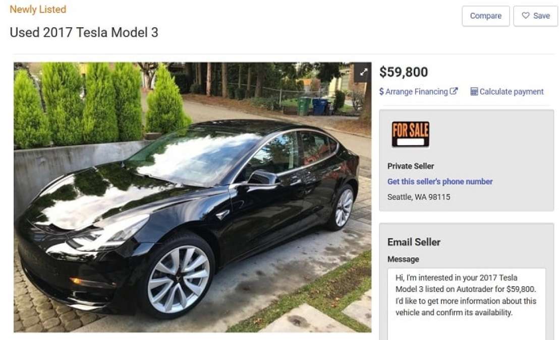 Tesla model 3 2017 deals for sale