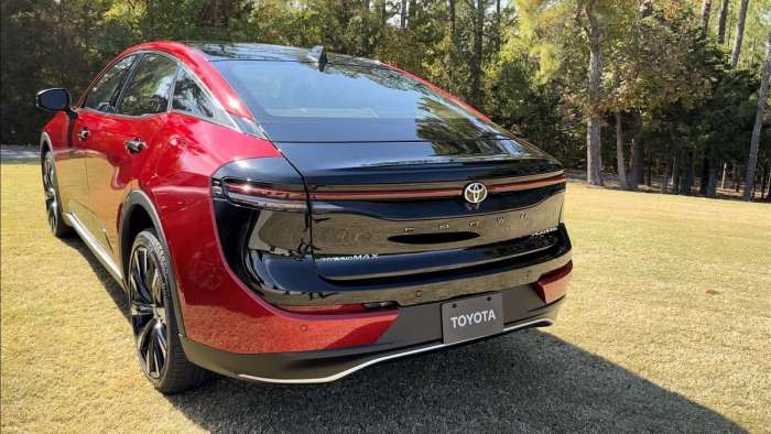 2023 Toyota Crown Platinum Supersonic Red back end rear end
