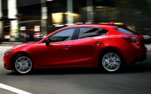 The side profile of the 2014 Mazda3