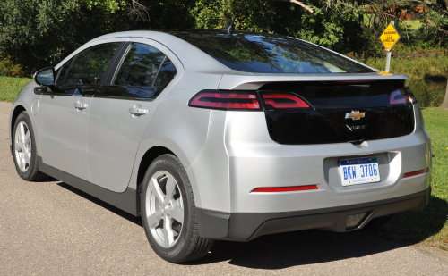 The rear corner of the 2011 Chevrolet Volt