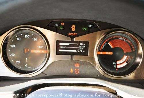 The gauge cluster of the Fisker Karma EcoChic