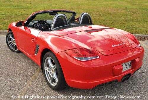 The rear end of the 2012 Porsche Boxster S 