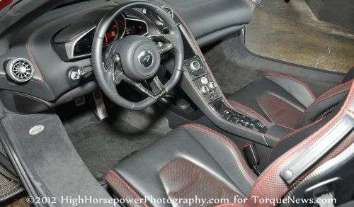 The interior of the 2013 McLaren 12C Spider