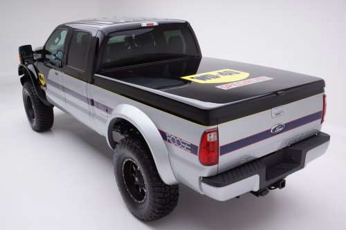 The customized 2012 Ford F350 Super Duty from the rear