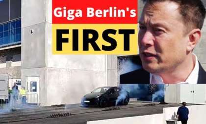 First Tesla Model Y from Giga Berlin drives outside