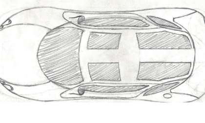 Levibeat car concept from bird view.