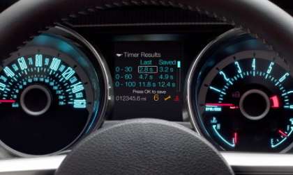 The information display on the 2013 Ford Mustang