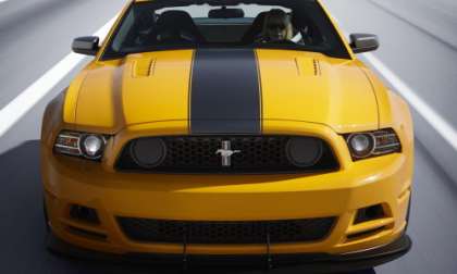 A high angle shot of the 2013 Ford Mustang Boss 302