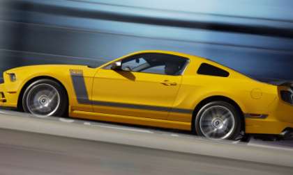 A side profile shot of the 2013 Ford Mustang Boss 302