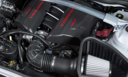 The engine bay of the new 2014 Chevrolet Camaro Z/28