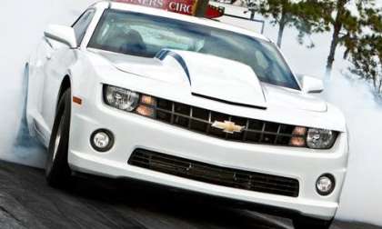 The 2012 Chevrolet COPO Camaro doing a burnout