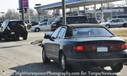 teen driving a car