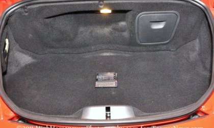 The rear cargo area of the 2012 Porsche Boxster S 