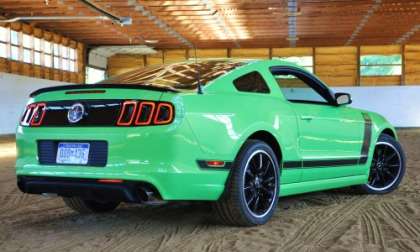 The rear end of the 2013 Ford Mustang Boss 302 