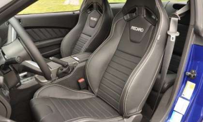 The Recaro seats of the 2013 Ford Mustang GT Premium Coupe