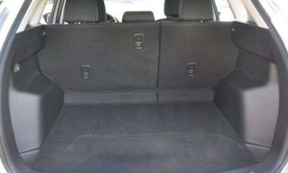 The rear cargo area of the 2013 Mazda CX5 Sport