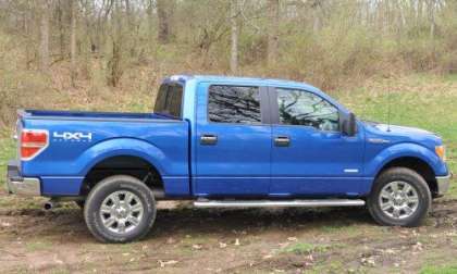 The side profile of the 2012 Ford F150 4x4 XLT EcoBoost