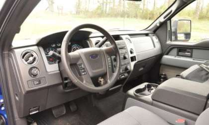 The front interior of the 2012 Ford F150 4x4 XLT EcoBoost