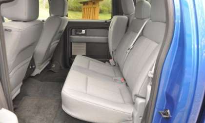 The rear interior of the 2012 Ford F150 4x4 XLT EcoBoost