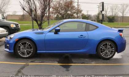 The side profile of the Subaru BRZ caught in the wild