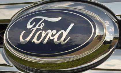 The Ford logo on the 2011 Edge