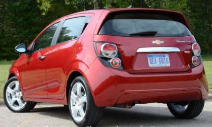 The back end of the 2012 Chevrolet Sonic LTZ 5-Door Turbo