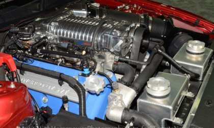 The engine bay of the 2013 Shelby GT500 Super Snake Widebody 