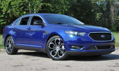 The 2013 Ford Taurus SHO front corner shot