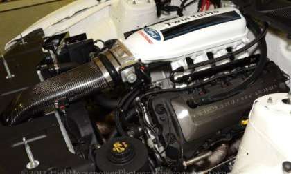 The engine bay of the Ford Racing Twin Turbo Cobra Jet Concept